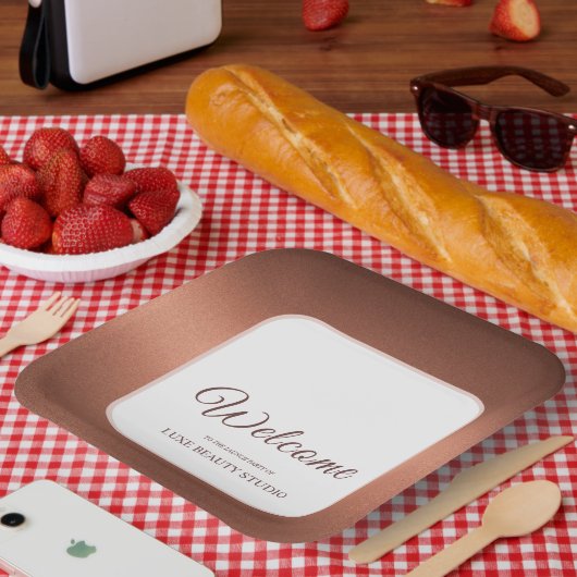 Stylish bronze special event party welcome pappteller (Picknick)