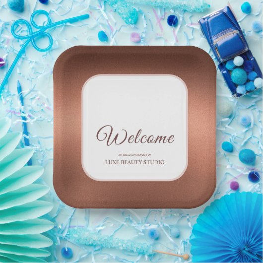 Stylish bronze special event party welcome pappteller (Party)