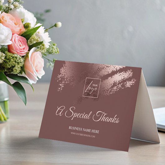 Stylish Bronze Special Thanks Business Gift Card Dankeskarte
