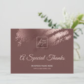 Stylish Bronze Special Thanks Business Gift Card Dankeskarte (Stehend Vorderseite)