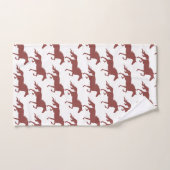 Stylish Brown Bay Horse Silhouettes on White Badhandtuch Set (Handtuch)