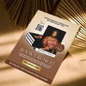 Stylish Brown & Gold Author Book Launch Release Flyer