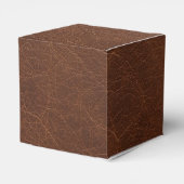 Stylish Brown Leather Texture Event Classic Geschenkschachtel (Rückseite)
