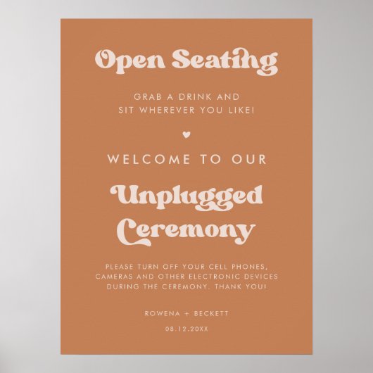 Stylish Brown Open Sitting Unplugged Zeremonie Poster (Vorne)