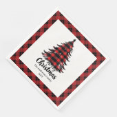 Stylish Buffalo Christmas Tree Napkin Template Serviette (Ecke)