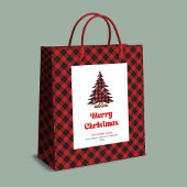 Stylish buffalo plaid gift bag Christmas custom Mittlere Geschenktüte