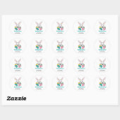 Stylish bunny eggs Floral Happy Easter Sticker (Blatt)