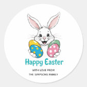 Stylish bunny eggs Floral Happy Easter Sticker (Vorderseite)