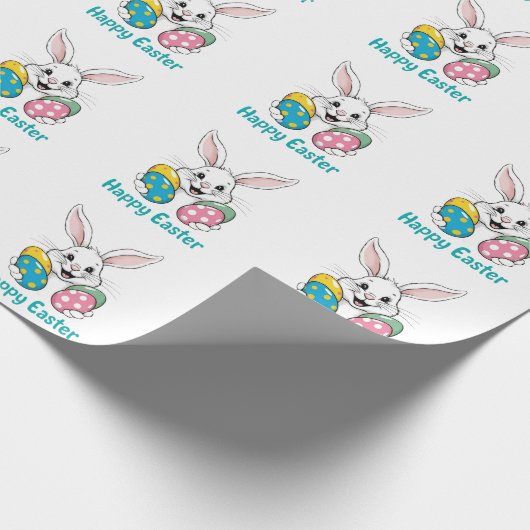 Stylish bunny eggs Gift Happy Easter gift Geschenkpapier (Ecke)
