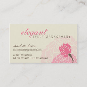 STYLISH BUSINESS CARD :: elegante Rose pink Creme Visitenkarte