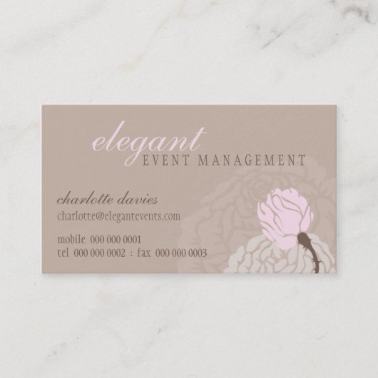 STYLISH BUSINESS CARD Elegante Rose Visitenkarte (Vorderseite)