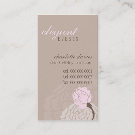 STYLISH BUSINESS CARD Elegante Rose Visitenkarte (Vorderseite)
