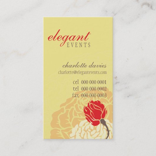 STYLISH BUSINESS CARD Elegante Rose Visitenkarte (Vorderseite)