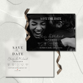 Stylish Calendar Photo Wedding Save The Date Ankündigungspostkarte