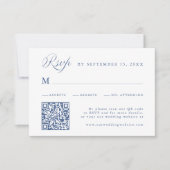 Stylish Calligraphy Script Wedding Dusty Blue RSVP Karte (Vorderseite)