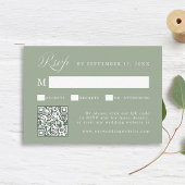 Stylish Calligraphy Script Wedding Sage Green RSVP Karte