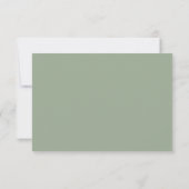Stylish Calligraphy Script Wedding Sage Green RSVP Karte (Rückseite)