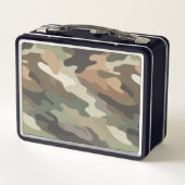 Stylish Camouflage Pattern Metal Lunch Box Case (Rückseite)