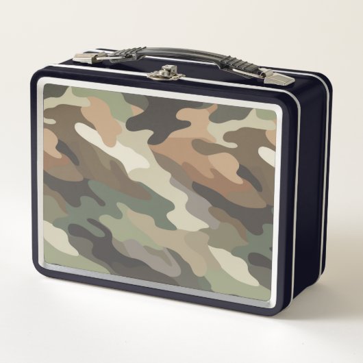 Stylish Camouflage Pattern Metal Lunch Box Case (Vorderseite)