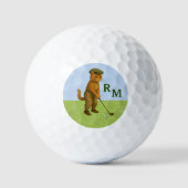 *Stylish Cat Playing Golf Personalized Golfball (Vorderseite)