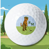 *Stylish Cat Playing Golf Personalized Golfball