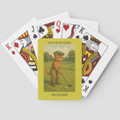 Stylish Cat Playing Golf Personalized Poker Cards Spielkarten (Rückseite)