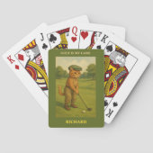 Stylish Cat Playing Golf Personalized Spielkarten (Rückseite)