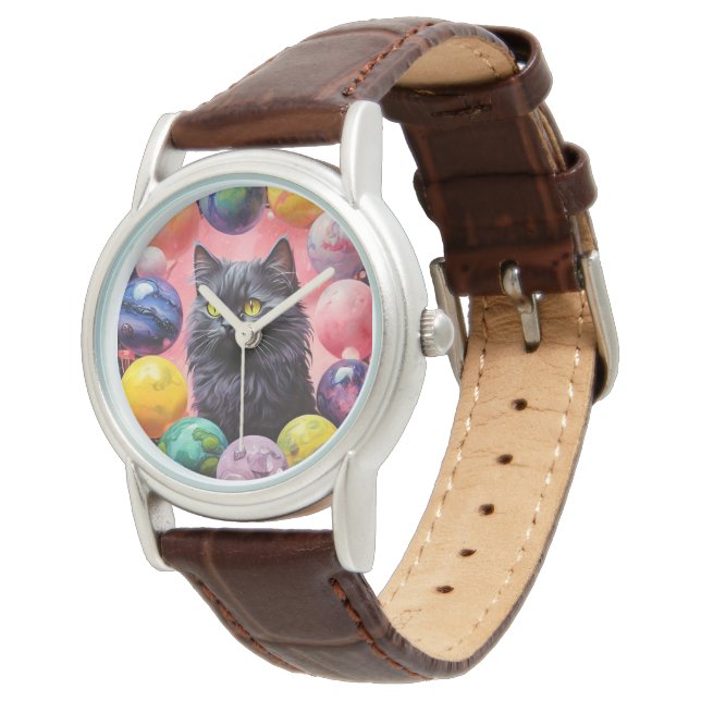 Stylish  cat watch for cat lovers armbanduhr (Schrägansicht)