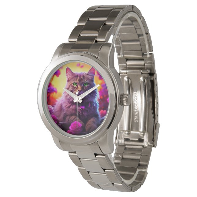 Stylish cat watch for cat's lovers armbanduhr (Schrägansicht)