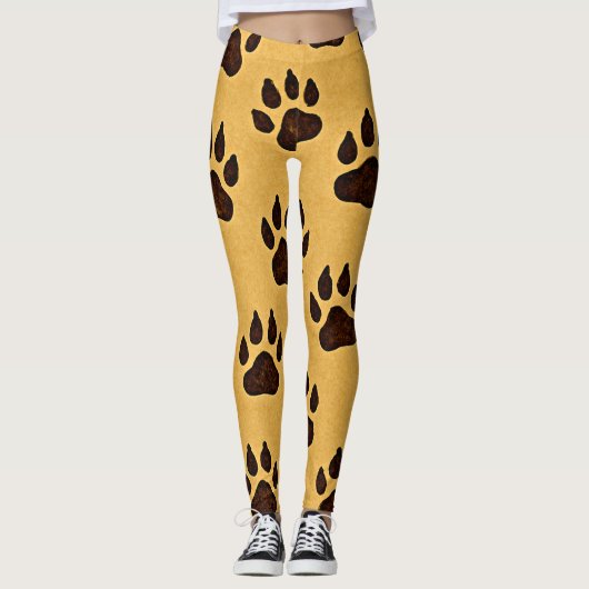 stylish Cheetah Paw Print Leggings (Vorderseite)