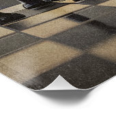 Stylish Chess "The Kings Game" Design Poster (Ecke)