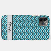 Stylish Chevron Wave Blue, Teal, Green Case-Mate iPhone Hülle (Rückseite (Horizontal))
