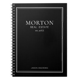 Stylish Chic Black & White Real Estate Notebook Notizblock