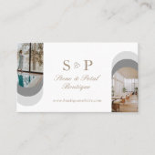 Stylish Chic Elegant Arch Photos Monogram QR Code Visitenkarte (Vorderseite)