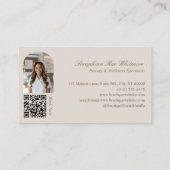 Stylish Chic Elegant Arch Photos Monogram QR Code Visitenkarte (Rückseite)