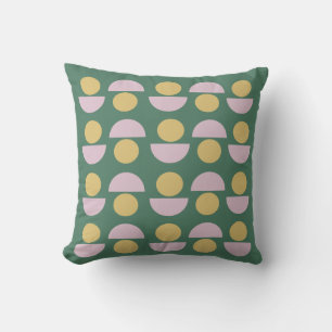 Stylish Chic Geometric Shapes Pattern in Green Kissen