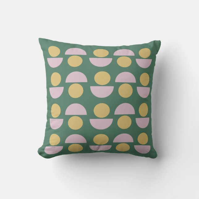 Stylish Chic Geometric Shapes Pattern in Green Kissen (Vorderseite)