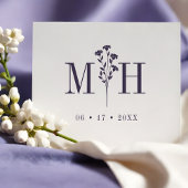 Stylish Chic Wedding Wildflowers Initials Monogram Gummistempel