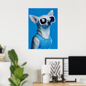 Stylish Chihuahua in Sunglasses Poster (Heimbüro)