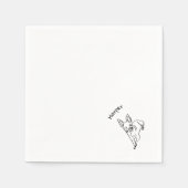 Stylish Chihuahua: Personalisierte Kunstlinie Serviette (Vorderseite)