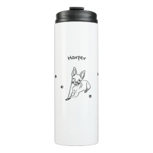 Stylish Chihuahua: Personalisierte Kunstlinie Thermosbecher