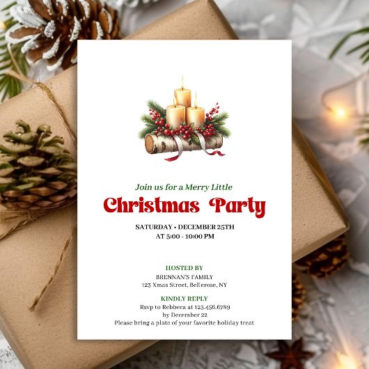 Stylish Christmas Decoration Party Template Einladung