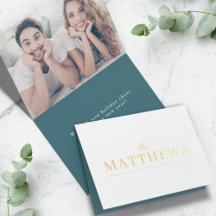 Stylish Christmas | Minimal Teal Fun Couple Photo