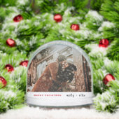 Stylish Christmas | Modern Trendy Couple Photo Met Schneekugeln (Weihnachten)