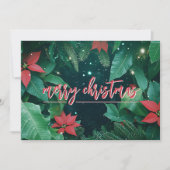 Stylish Christmas Poinsettias Business Logo Feiertagskarte (Vorderseite)