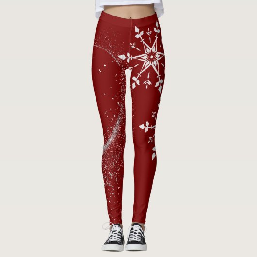 Stylish Christmas red leggings . (Vorderseite)