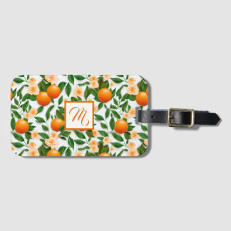 Stylish Citrus Blossom Mit Monogramm Gepäckanhänger