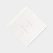 Stylish Classic Script Elegant Wedding Custom Gold Servietten Mit Folie (Rechts)