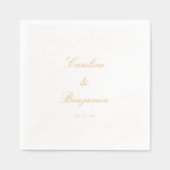 Stylish Classic Script Elegant Wedding Custom Gold Servietten Mit Folie (Vorderseite)