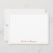 Stylish Classic Script Elegant Wedding Custom Red Dankeskarte (Vorderseite)